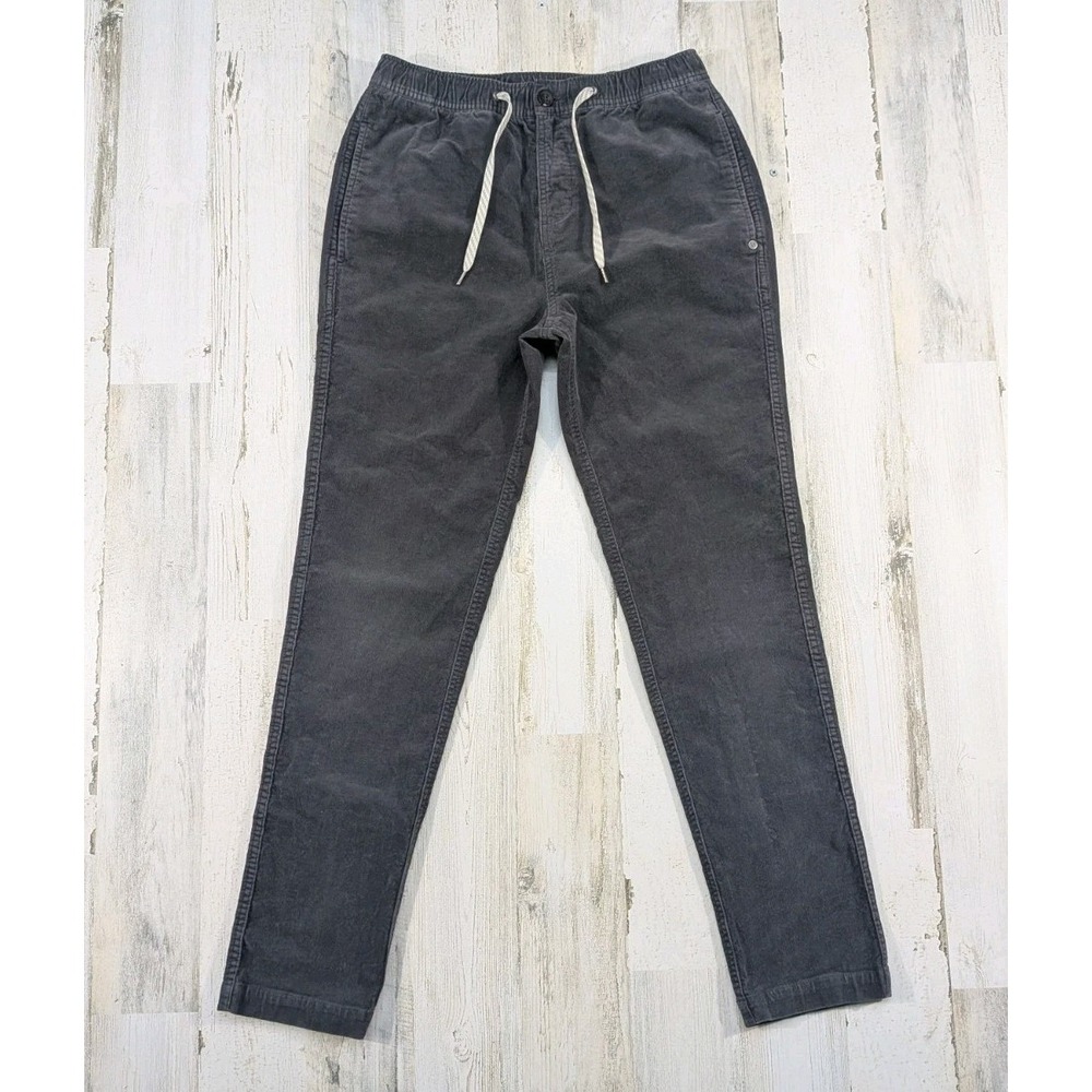 Vuori Pants Mens Small Gray Optimist Corduroy Drawstring V440